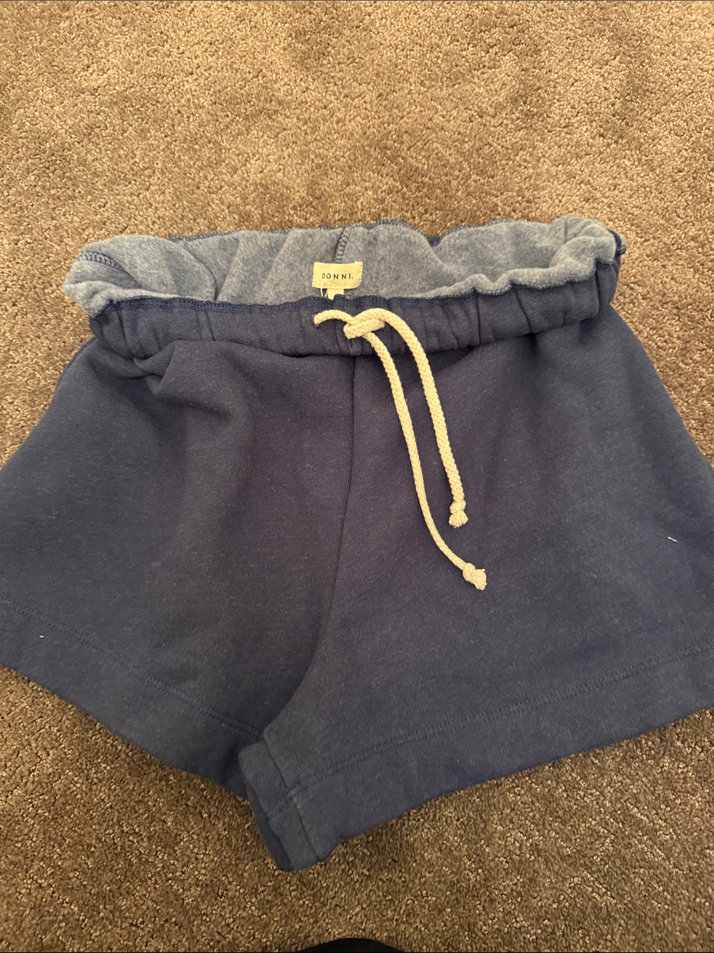 Donni. Navy Blue Drawstring Lounge Shorts